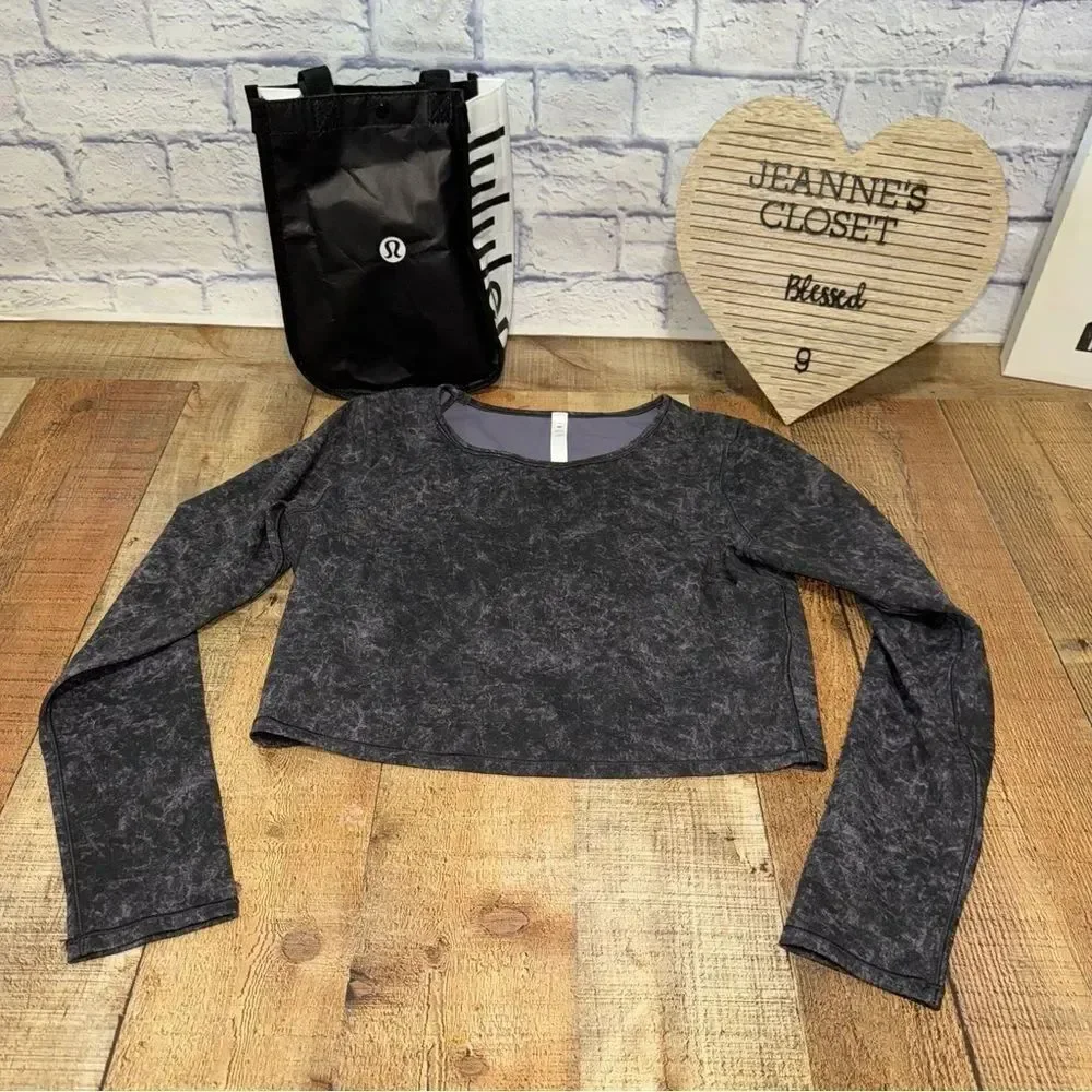 Lululemon Wunder Train Cropped Long Sleeve shirt size 14